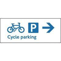 SIGN CYCLE PARKING RIGHT RIGID PLASTIC 500 x 200