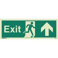 sign exit escape upfwd aaa photo lum 150x400mm rigid