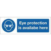 sign eye protection is available 300 x 100 polycarb