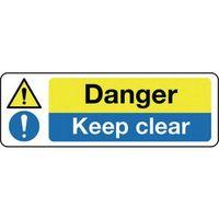 SIGN DANGER KEEP CLEAR 600 X 200 ALUMINIUM