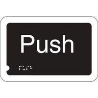 SIGN PUSH TACTILE 150 X 100 RIGID PLASTIC