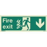 sign fire exit 200 x 450 photoluminescent rigid