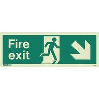 SIGN-FIRE EXIT ESCAPE LOW RGHT PHOTO LUM 150X400MM RIGID