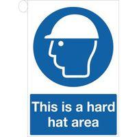 SIGN THIS IS A HARD HAT AREA 400 X 600 POLYCARB