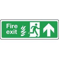 SIGN FIRE EXIT ARROW UP 600 X 150 POLYCARB