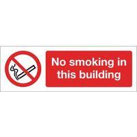 SIGN NO SMOKING IN THIS BUILDING 300 X 100 POLYCARB