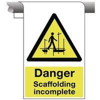 sign danger scaffolding incomplete 450 x 600 aluminium