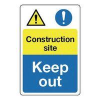 SIGN CONSTRUCTION SITE KEEP OUT 400 X 600 ALUMINIUM