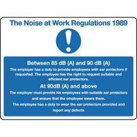 sign the noise at work reg 600 x 400 rigid plastic