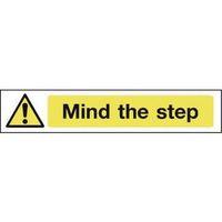 sign mind the step rigid plastic 400 x 100