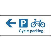 SIGN CYCLE PARKING LEFT RIGID PLASTIC 500 x 200