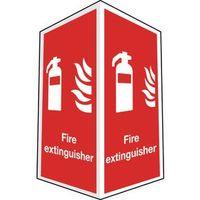 SIGN FIRE EXTINGUISHER PROJECTING 200X300 R/D PLASTIC