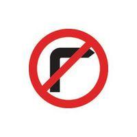 SIGN NO RIGHT TURN 600 DIA ALUMINIUM REFLECTIVE