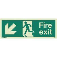 sign fire exit escape low left photo lum 150x400mm rigid