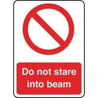 SIGN DO NOT STARE INTO BEAM 150 X 200 VINYL