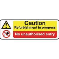 SIGN CAUTION REFURBISHMENT 600 X 200 VINYL