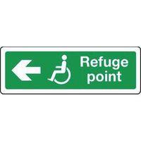 sign refuge point left 300 x 100 aluminium