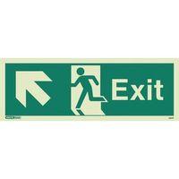 sign exit escape up left aaa photo lum 200x450mm rigid