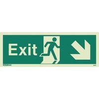 sign exit escape low right aaa photo lum 150x400mm rigid