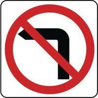 SIGN NO LEFT TURN ALUMINIUM 400 X 400