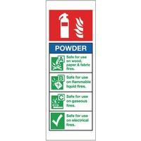 SIGN DRY POWDER EXTINGUISHER 75 X 210 ALUMINIUM