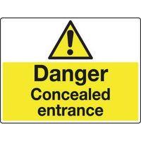 sign danger concealed entrance 600x450 rigid plastic