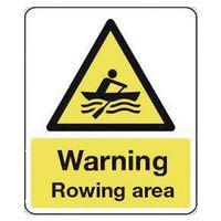 sign warning rowing area 250x300 rigid plastic