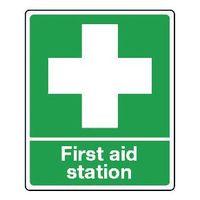 SIGN FIRST AID STATION RIGID PLASTIC 250 x 300