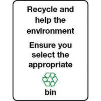 SIGN RECYCLE AND HELP THE RIGID PLASTIC 150 x 200