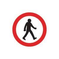 SIGN NO PEDESTRIANS 600 DIA ALUMINIUM REFLECTIVE