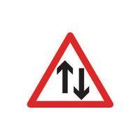 SIGN TWO WAY TRAFFIC 600 TRI ALUMINIUM REFLECTIVE