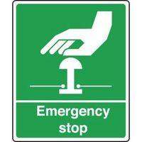 SIGN EMERGENCY STOP 75 X 100 VINYL