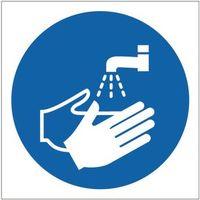 SIGN WASH HANDS PICTORIAL 100 X 100 POLYCARB