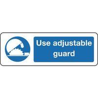 SIGN USE ADJUSTABLE GUARD 300 X 100 POLYCARB