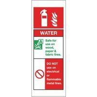 sign water extinguisher 75 x 210 polycarb