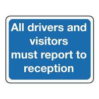 SIGN ALL DRIVERS AND VISITORS 600 X 450 ALU REFLECT