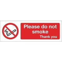 SIGN PLEASE DO NOT SMOKE 600 X 200 POLYCARB