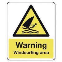 sign warning windsurfing area 300x100 rigid plastic