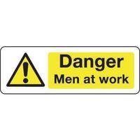 SIGN DANGER MEN AT WORK 600 X 200 RIGID PLASTIC
