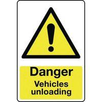 sign danger vehicles unloading 400 x 600 vinyl