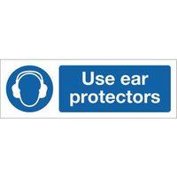 SIGN USE EAR PROTECTORS 300 X 100 POLYCARB