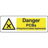 SIGN DANGER PCBS 300 X 100 POLYCARB