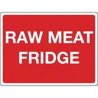 sign raw meat fridge polycarbonate 400 x 300