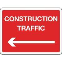 SIGN CONSTRUCTION TRAFFIC ARROW LEFT 600 X 450 ALUMINIUM