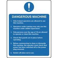 SIGN DANGEROUS MACHINE POLYCARBONATE 150 x 200