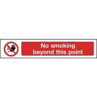 SIGN NO SMOKING BEYOND THIS RIGID PLASTIC 400 X 100