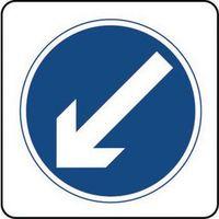 sign keep left arrow aluminium 400 x 400