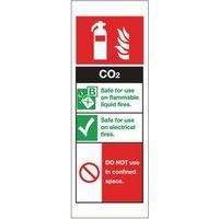 sign co2 extinguisher 75 x 210 aluminium