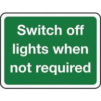 sign switch off lights when aluminium 100 x 75