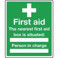 SIGN THE NEAREST FIRST AID 250 X 300 ALUMINIUM